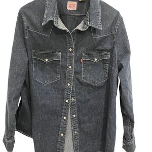 Levi’s perle snape long sleeve jeans shirt size 14-16